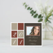 Blocs modernes Faire-part de graduation (rouille) (Debout devant)