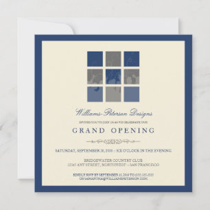 Blocs modernes Grande Invitation d'ouverture (bleu