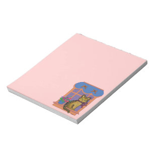 Blocs-notes Chat sur le rebord de la fenêtre