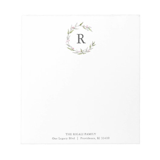 Blocs-notes de Noël Monogrammés (Devant)