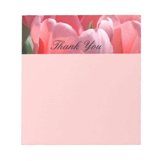 Blocs-notes Merci Tulipes Roses Fleurs de Printemp (Devant)