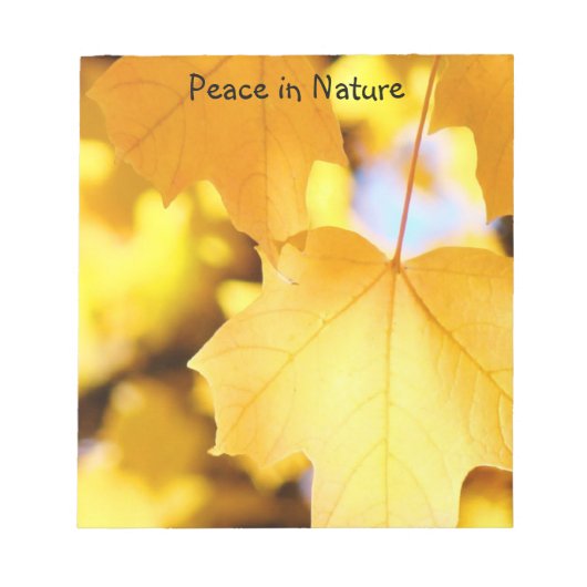 Blocs-notes Paix dans la Nature Feuilles Jaune Dor (Devant)