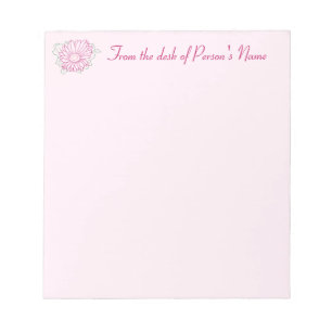 Blocs-notes personnalisés avec fleur de fuchsia De