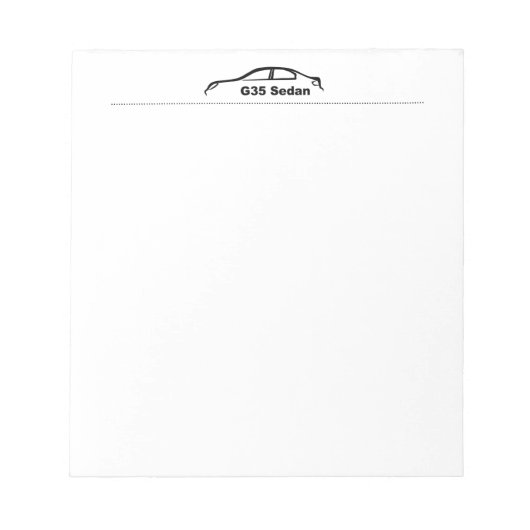 Blocs-notes silhouette noire G35 Sedan (Devant)