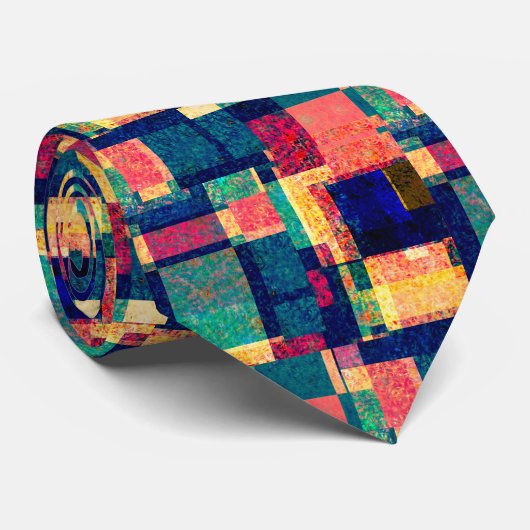 Blocs Prismatiques – Cravate Géométrique Abstraite (Roulé)