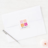 Blocs rose et orange Baby shower Favoriser Sticker (Enveloppe)