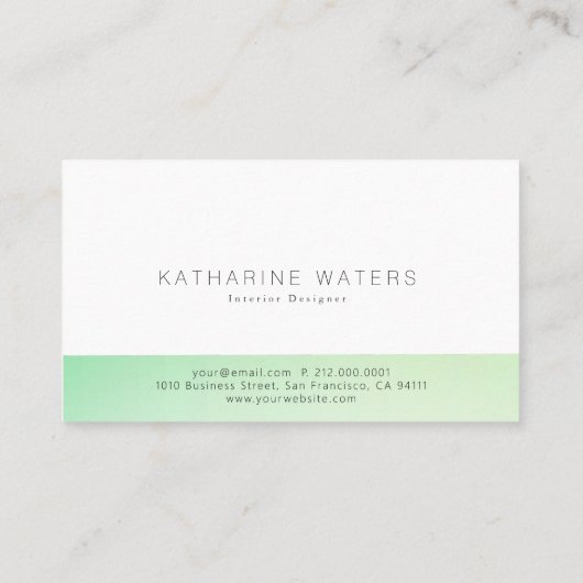 Blocs vert et jaune Carte de visite moderne (Dos)