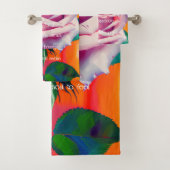 Blode roze roze roze roze in bloem gedicht Bohemia Bad Handdoek (Insitu)