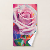Blode roze roze roze roze in bloem gedicht Bohemia Bad Handdoek (Handdoek)