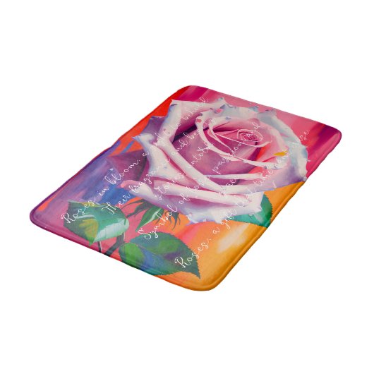 Blode roze roze roze roze in bloem gedicht Bohemia Badmat (Gekanteld)