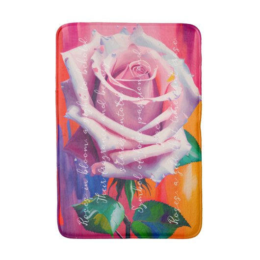 Blode roze roze roze roze in bloem gedicht Bohemia Badmat (Voorkant Verticaal)