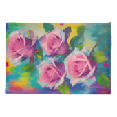 Blode roze roze roze roze in bloem gedicht Bohemia Kussensloop (Achterkant-Links)