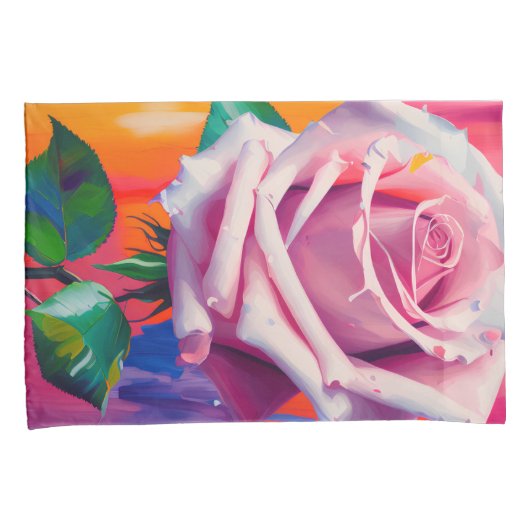 Blode roze roze roze roze in bloem gedicht Bohemia Kussensloop (Voorkant-Rechts)