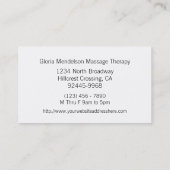 Bloed Blue Floral Massage Therapy Visitekaartje (Achterkant)