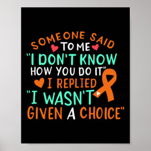 Bloed Cancer Awareness Ribbon Oranje leukemie geve Poster