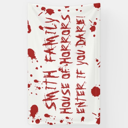 Bloed doordrenkte bloederige handdruk op maat Hall Spandoek (Verticaal)
