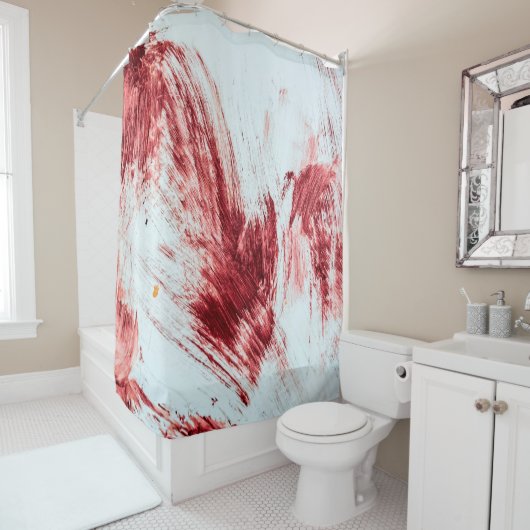Bloed en bloedmerken in oude badkuipen. Halloween Douchegordijn (In situ)