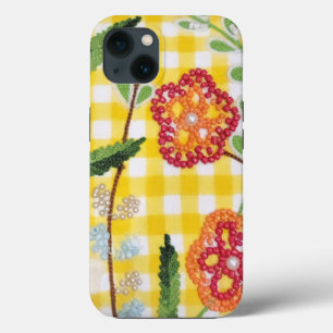 Bloed fluitpatroon op gingham iPhone 13 hoesje