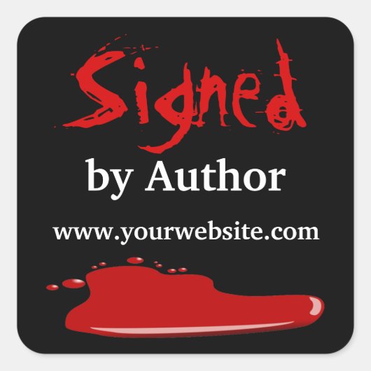 Bloed Gesigneerd door Auteur Stickers  (Voorkant)