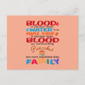 Bloed is dikker dan water, maar esdoornsiroop is briefkaart (Voorkant)