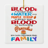 Bloed is dikker dan water maar mazelen keramisch ornament (Achterkant)