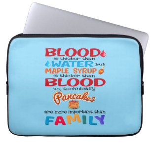 Bloed is dikker dan water maar mazelen laptop sleeve