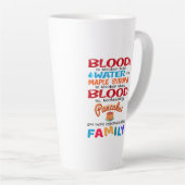 Bloed is dikker dan water maar mazelen latte mok (Rechterhoek)