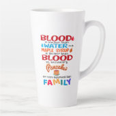 Bloed is dikker dan water maar mazelen latte mok (Rechts)