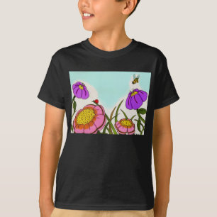 Bloed Kinder donkere T-shirt met bloem