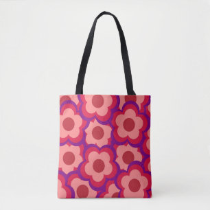 Bloed kleurenpatroon Hippie Flower Draagtas