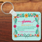 Bloed Lijst Glamma Grandma Grandmoeder Definition Sleutelhanger (Voorkant)