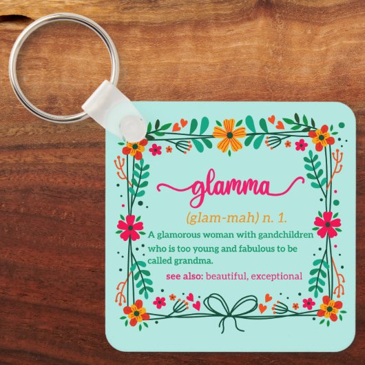Bloed Lijst Glamma Grandma Grandmoeder Definition Sleutelhanger (Voorkant)