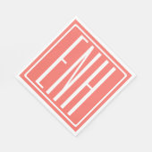 Bloed modern 3 Initialen monogram | Koraal Servet (Hoek)