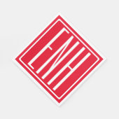 Bloed modern 3 Initialen monogram | Rood of dij Servet (Hoek)