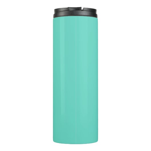 Bloed modern 3 Initialen monogram | White on Aqua Thermosbeker (Achterkant)