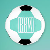 Bloed modern 3 Initialen monogram | White on Aqua Voetbal