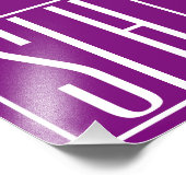 Bloed modern 3 Initialen monogram | Wit en Paars Foto Afdruk (Hoek)