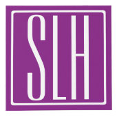 Bloed modern 3 Initialen monogram | Wit en Paars Kubus (Rechts)