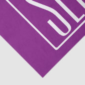 Bloed modern 3 Initialen monogram | Wit en Paars Tissuepapier (Detail)