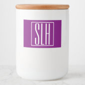 Bloed modern 3 Initialen monogram | Wit en Paars Voedselcontainer Etiket (Voorkant)