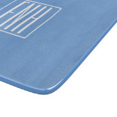 Bloed modern 3 Initialen monogram | Zacht blauw Snijplank (Hoek)