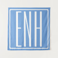 Bloed modern 3 Initialen monogram | Zacht blauw