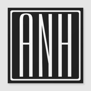 Bloed modern 3 Initialen monogram   Zwart wit