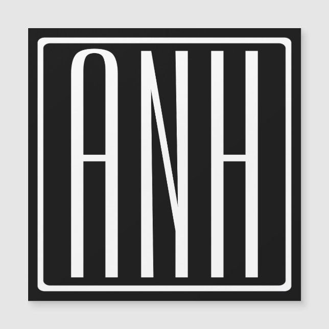 Bloed modern 3 Initialen monogram | Zwart wit (Voorkant)