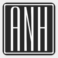 Bloed modern 3 Initialen monogram | Zwart wit