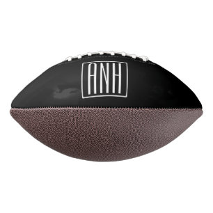 Bloed Moderne 3 Initialen Monogram Zwart wit American Football