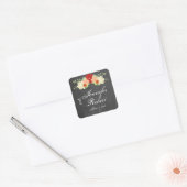 Bloed Oranje Bloem Wedding Envelope Seal Vierkante Sticker (Envelop)