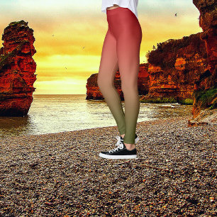 Bloed Red Chili Pepper Spice Ombre Tie Dye Leggings