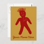 Bloed Red Voodoo Doll Briefkaart (Voorkant / Achterkant)