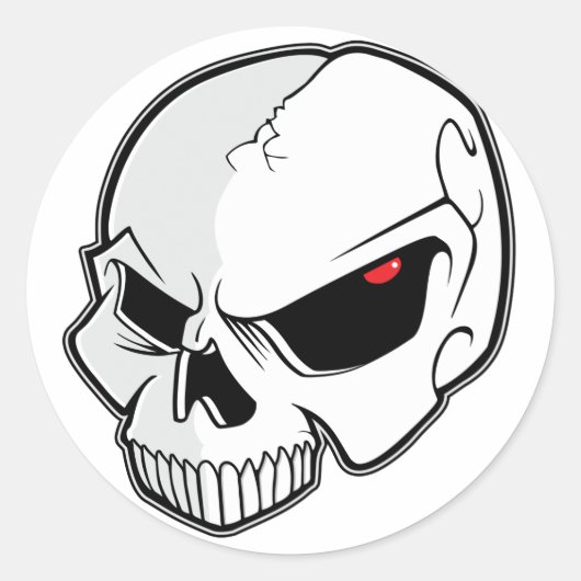 Bloed rode oogbollen Schaal Ronde Sticker (Voorkant)